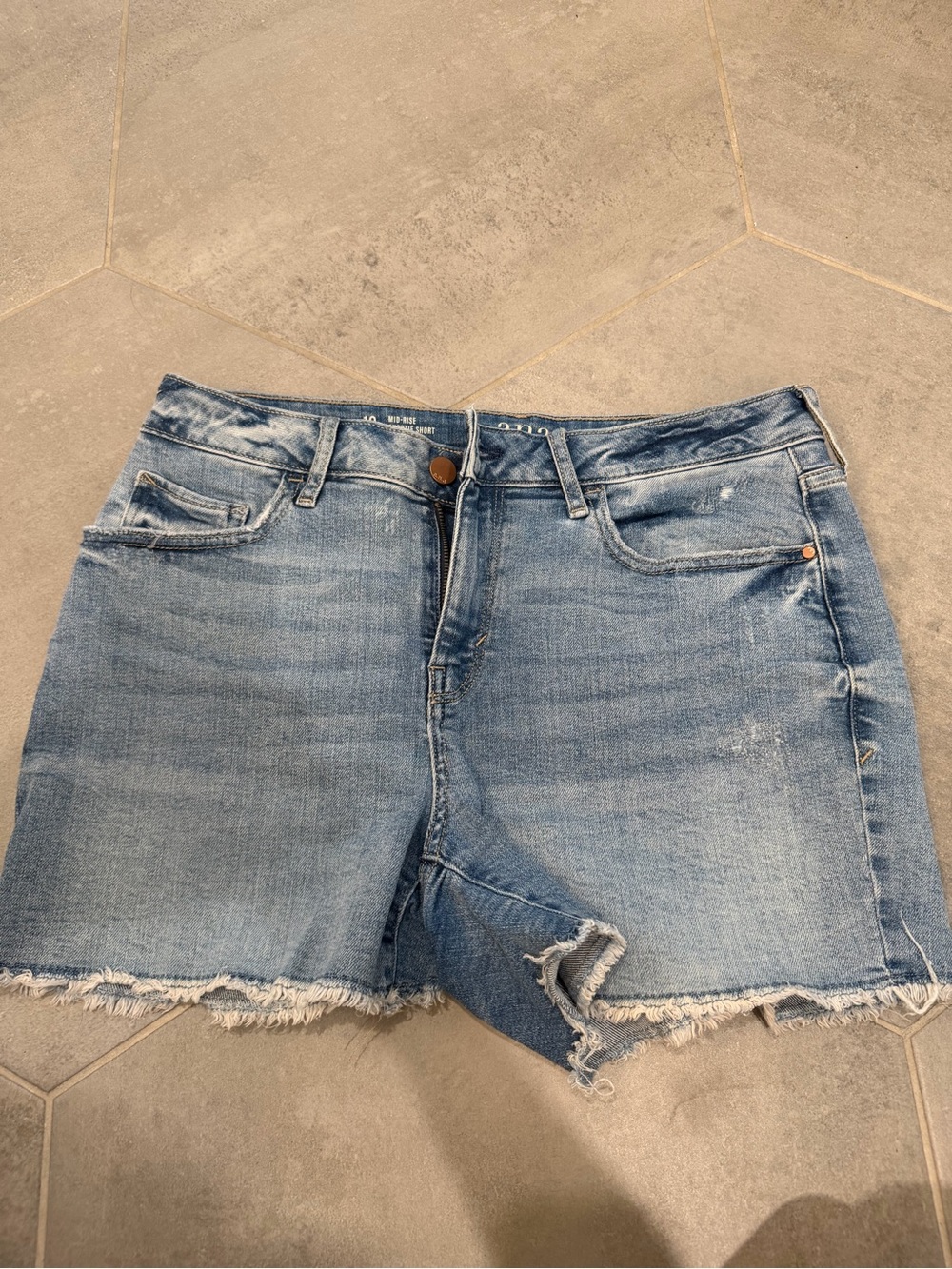 a.n.a Light Blue Frayed Hem Denim Shorts